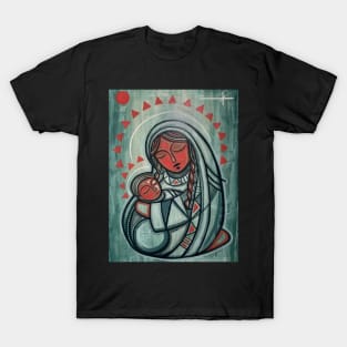 Virgin Mary and baby Jesus painting T-Shirt